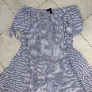 BCBG Striped off the shoulder Dress